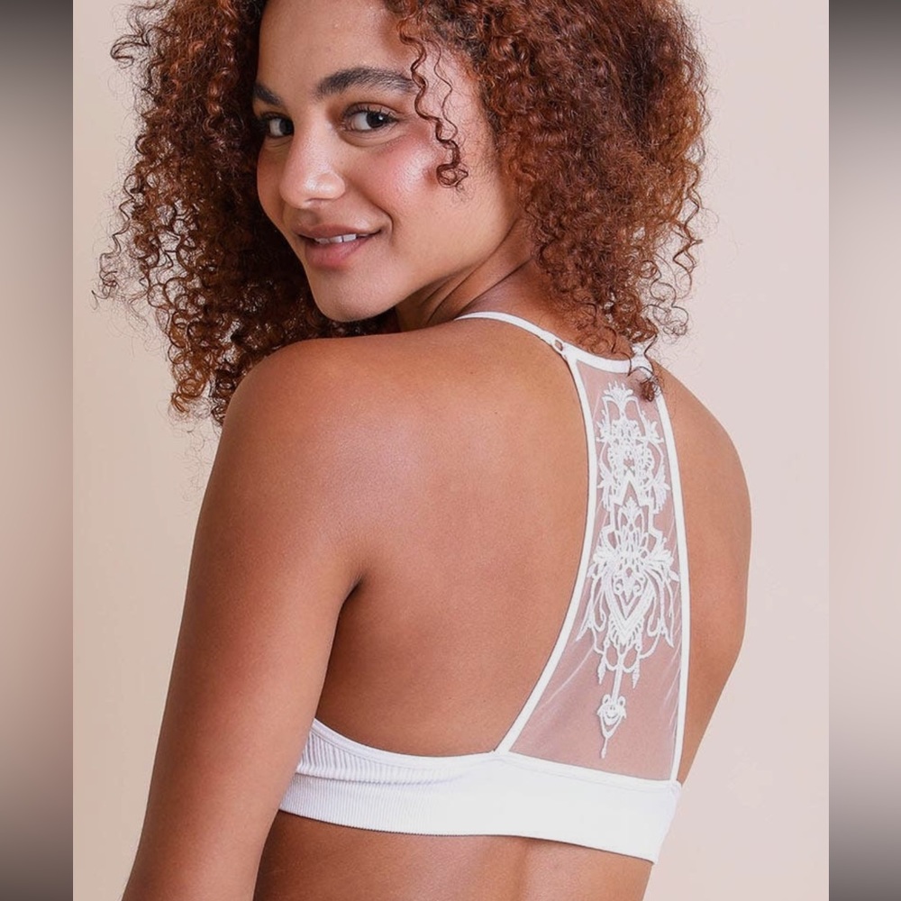 Lotus Mesh Bralette White
